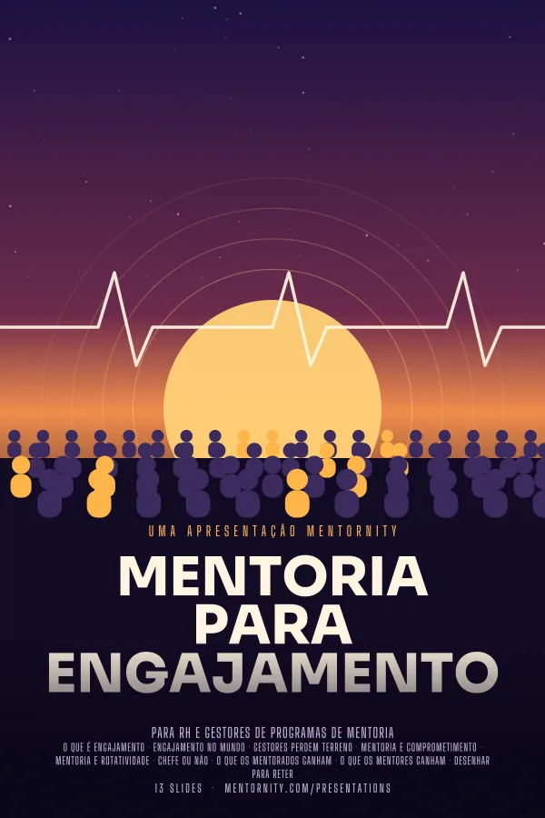 Pôster em estilo de cinema da apresentação Mentoria para engajamento
