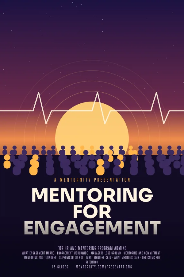 Film-style poster for the Mentoring for Engagement presentation