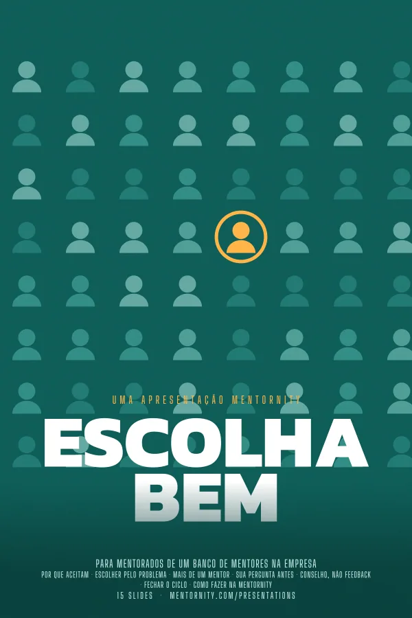 Pôster em estilo de cinema da apresentação Escolha bem