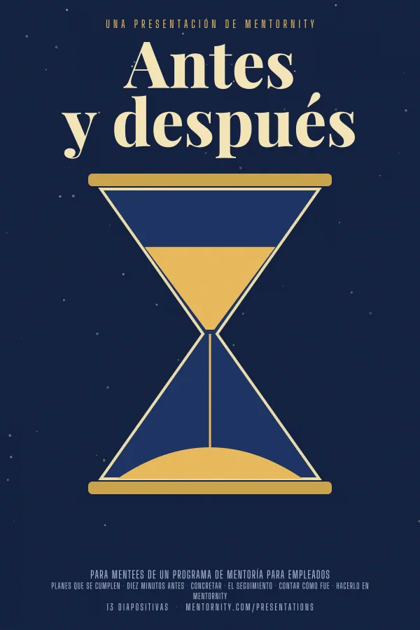 Póster de estilo cinematográfico de la presentación Antes y después