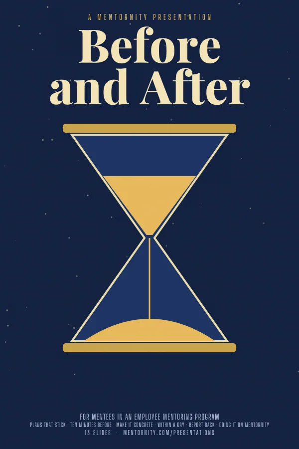 Film-style poster for the Before and After presentation