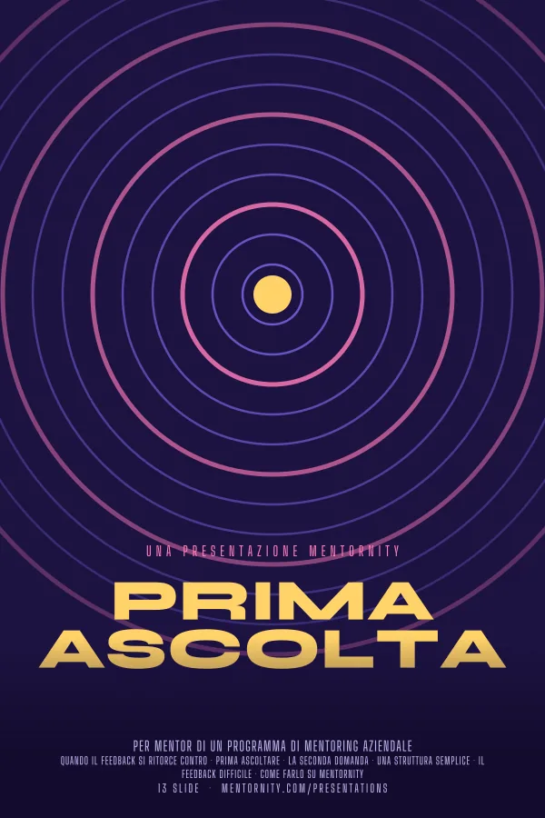 Locandina in stile film della presentazione Prima ascolta