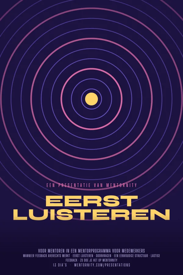 Filmposter voor de presentatie Eerst luisteren