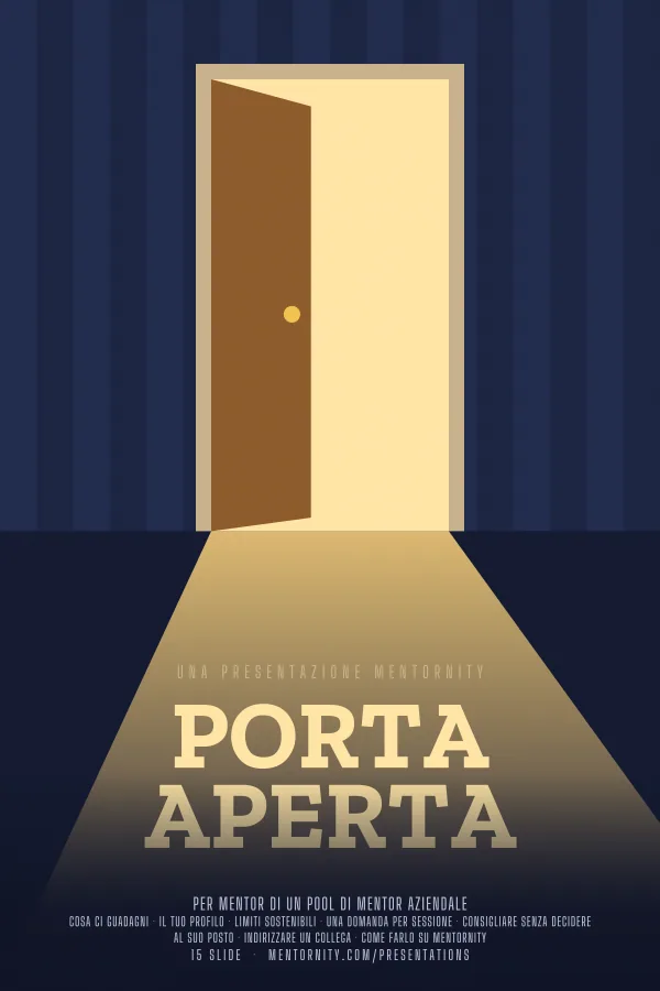 Locandina in stile film della presentazione Porta aperta