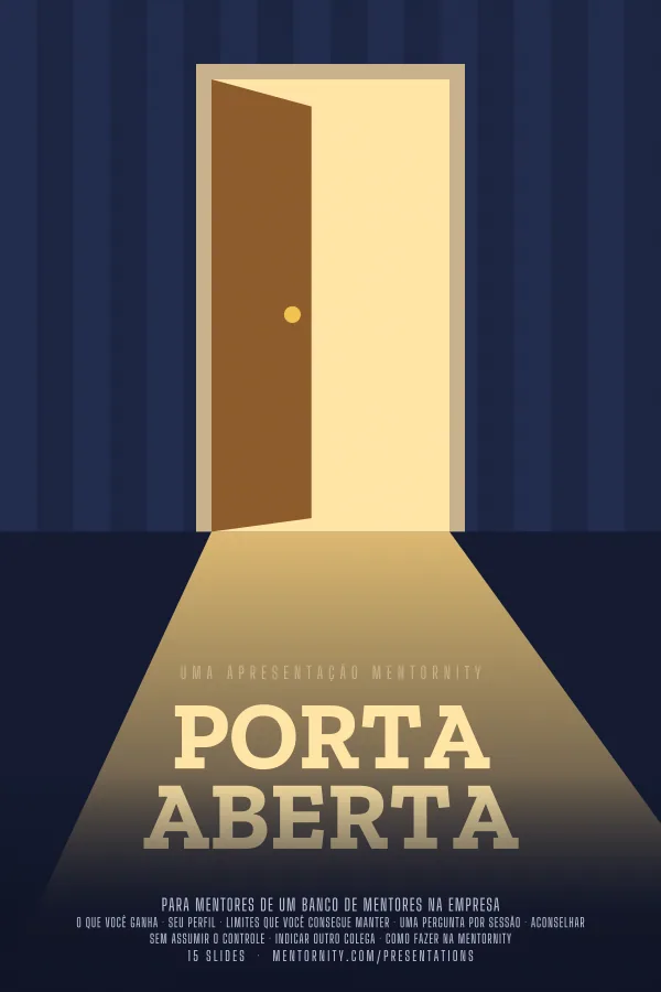Pôster em estilo de cinema da apresentação Porta aberta