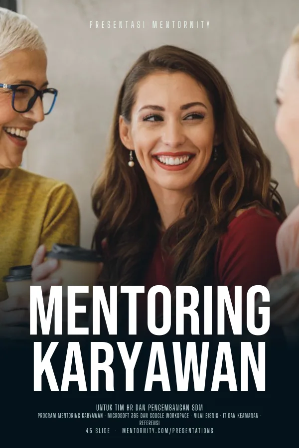 Poster bergaya film untuk presentasi Mentoring Karyawan