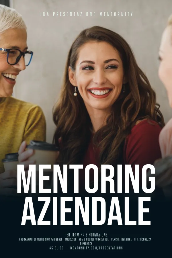 Locandina in stile film della presentazione Mentoring aziendale