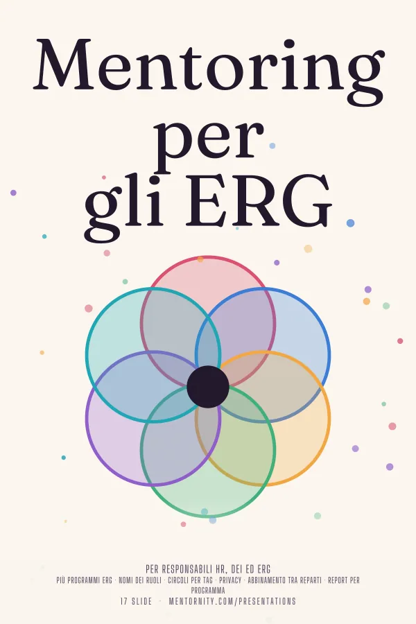 Locandina in stile film della presentazione Mentoring per gli ERG