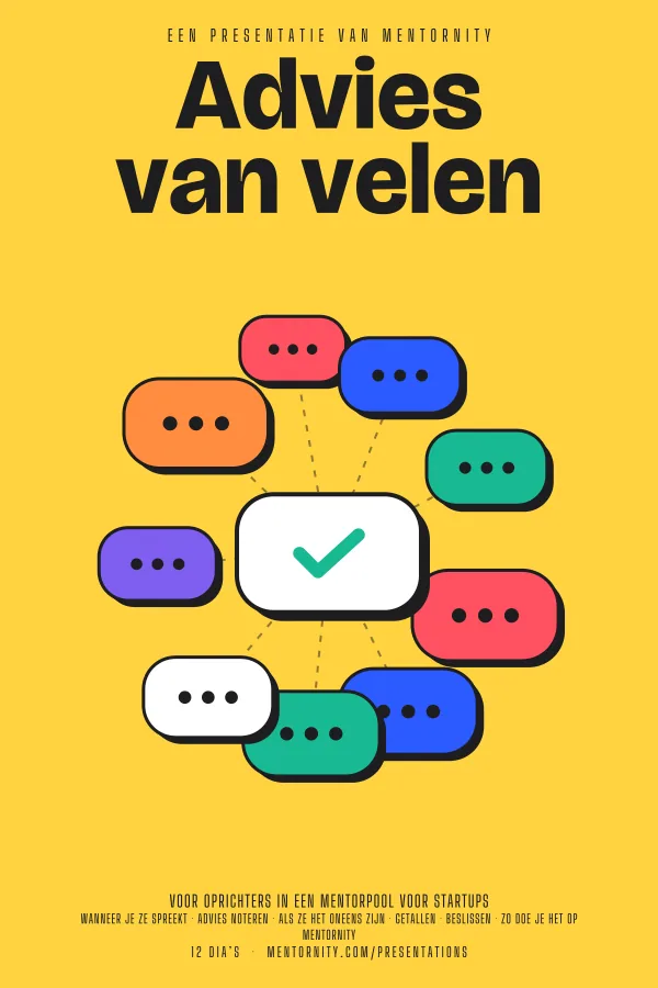 Filmposter voor de presentatie Advies van velen