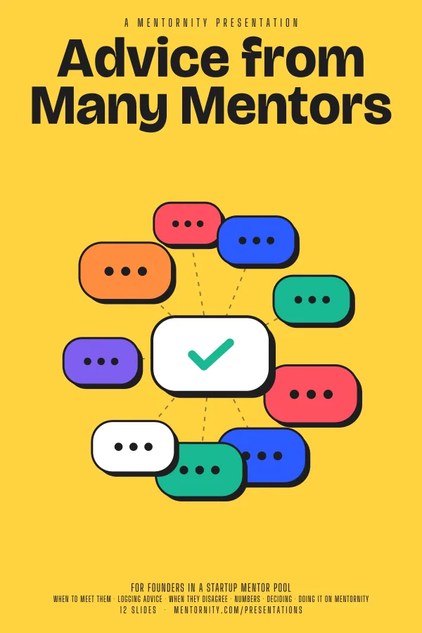Film-style poster for the Advice from Many Mentors presentation