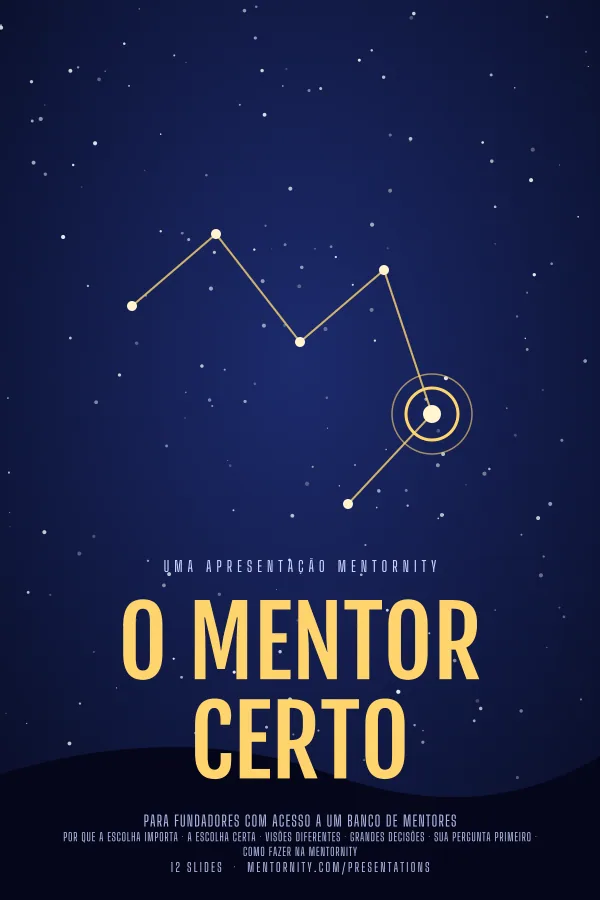 Pôster em estilo de cinema da apresentação O mentor certo