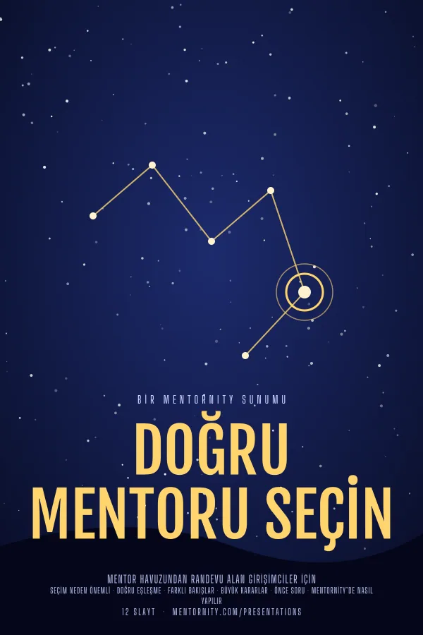Doğru Mentoru Seçin sunumu için film afişi tarzında görsel