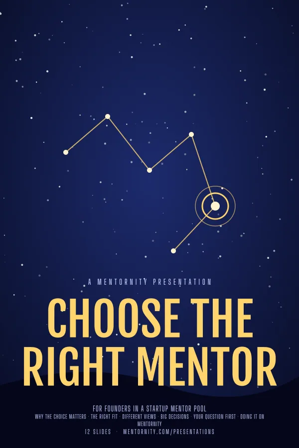 Film-style poster for the Choose the Right Mentor presentation