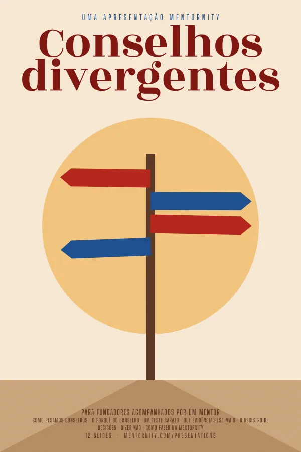 Pôster em estilo de cinema da apresentação Conselhos divergentes