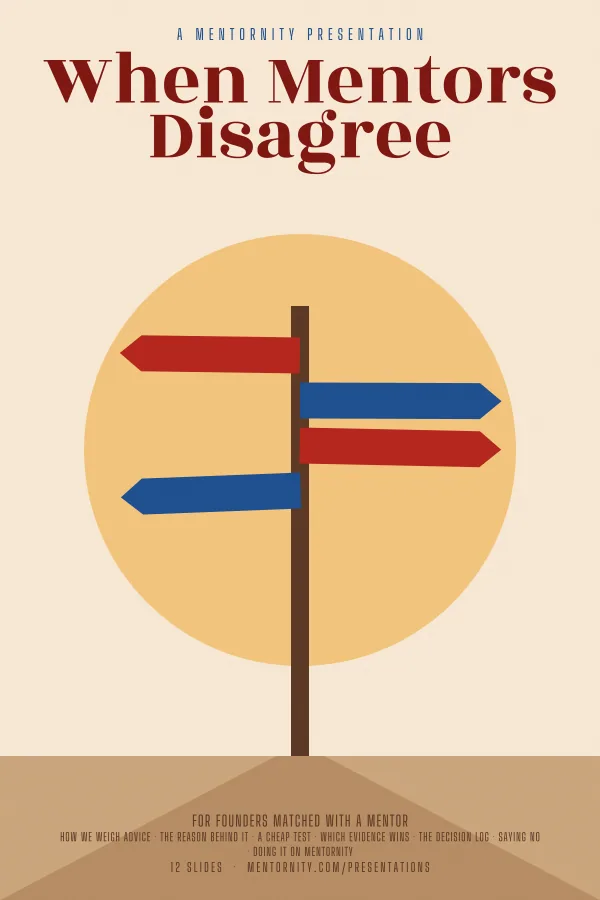 Film-style poster for the When Mentors Disagree presentation