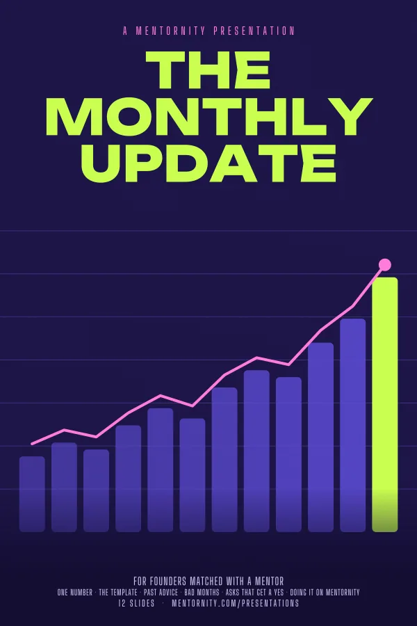 Film-style poster for the The Monthly Update presentation