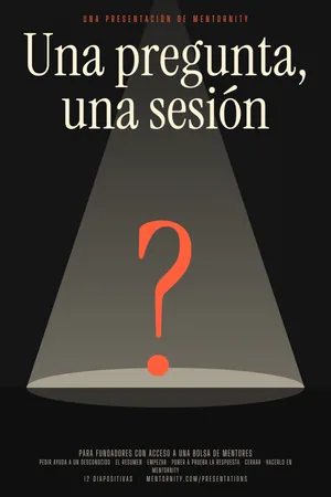 Póster de la presentación: Guía del fundador: Una pregunta, una sesión