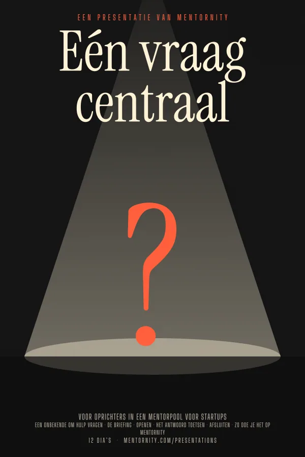 Filmposter voor de presentatie Eén vraag centraal