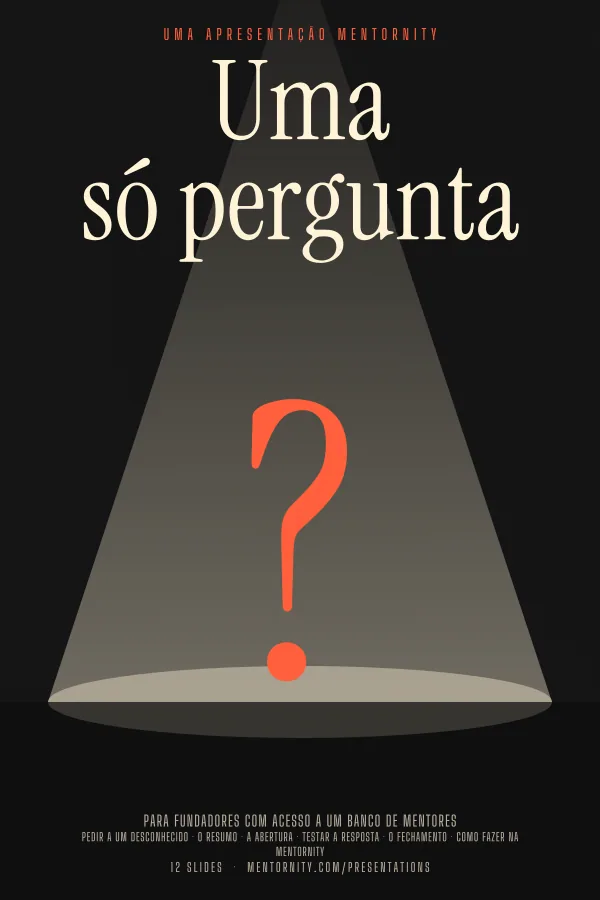 Pôster em estilo de cinema da apresentação Uma só pergunta