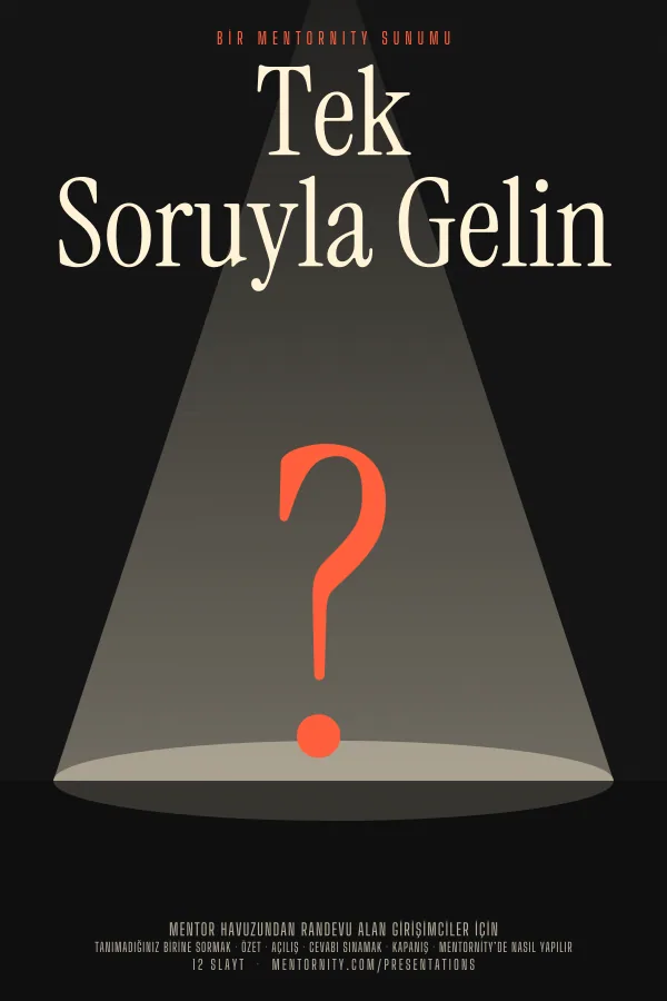 Tek Soruyla Gelin sunumu için film afişi tarzında görsel