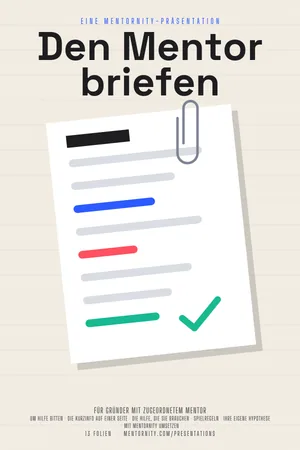Filmplakat der Präsentation: Gründer-Leitfaden: Den Mentor briefen
