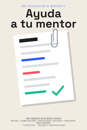 Póster de la presentación: Guía del fundador: Ayuda a tu mentor