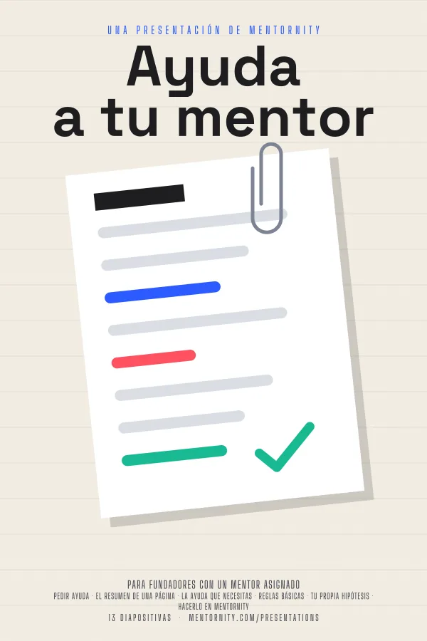 Póster de estilo cinematográfico de la presentación Ayuda a tu mentor