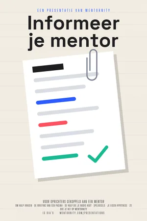 Filmposter van de presentatie: Gids voor oprichters: Informeer je mentor