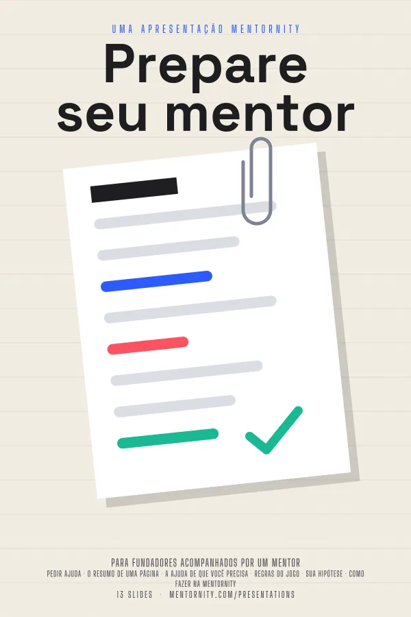 Pôster em estilo de cinema da apresentação Prepare seu mentor
