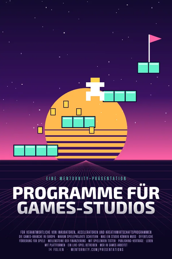 Filmplakat zur Präsentation Programme für Games-Studios