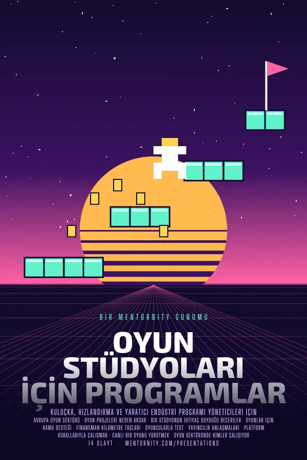 Oyun Stüdyoları İçin Programlar sunumu için film afişi tarzında görsel