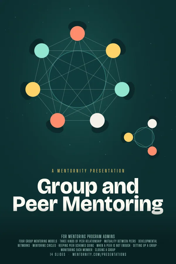 Film-style poster for the Group and Peer Mentoring presentation