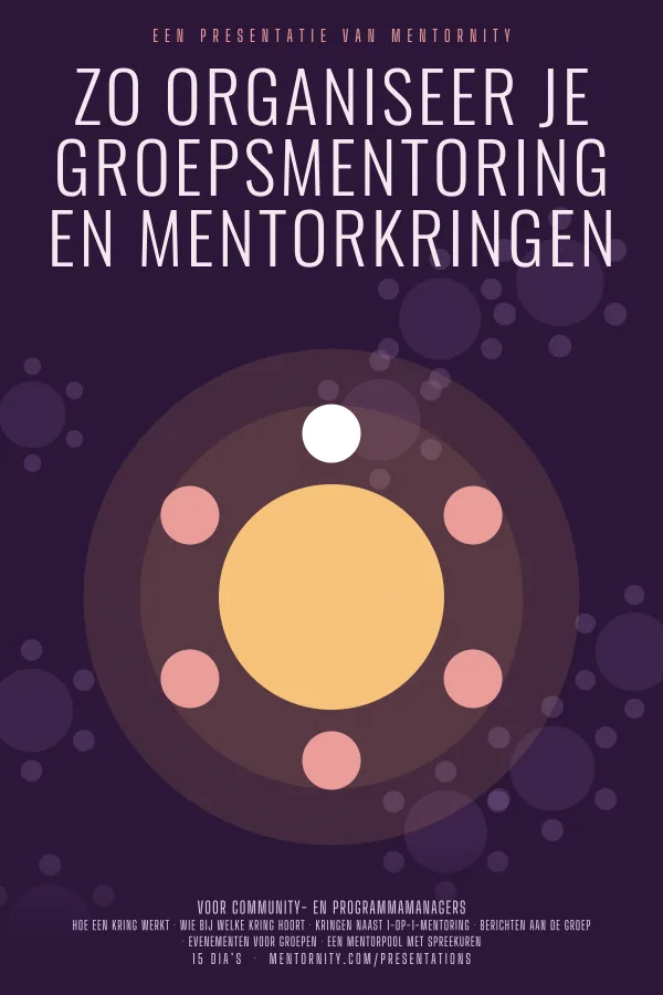 Filmposter voor de presentatie Zo organiseer je groepsmentoring en mentorkringen