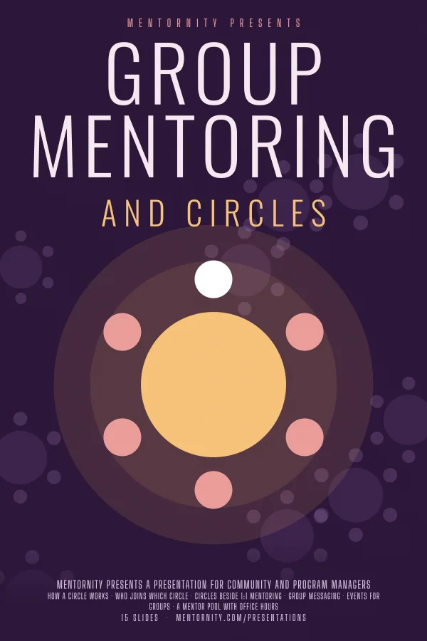 Film-style poster for the How to Run Group Mentoring and Circles presentation