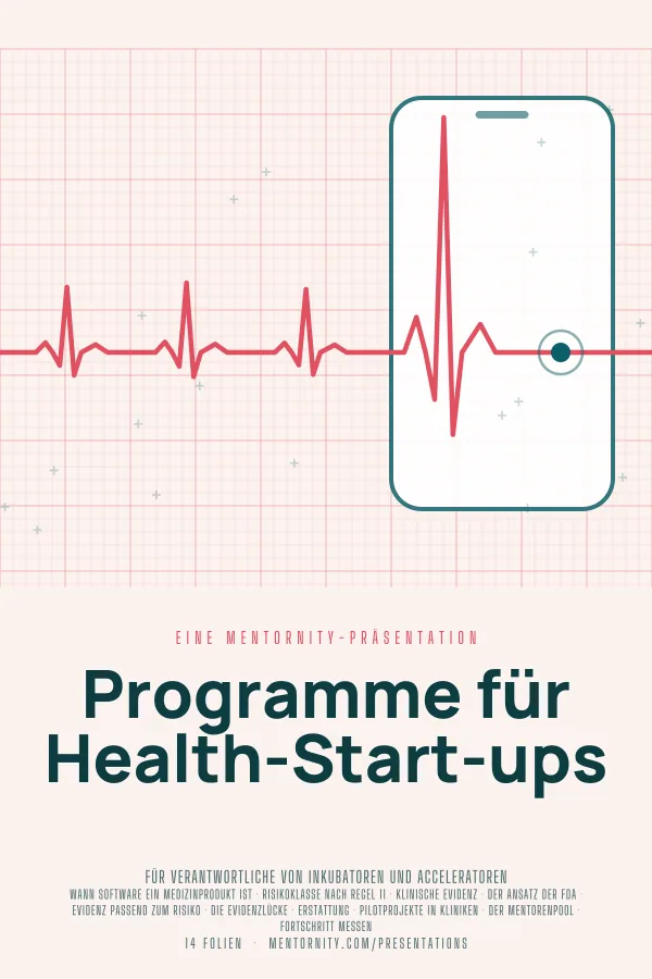 Filmplakat zur Präsentation Programme für Health-Start-ups