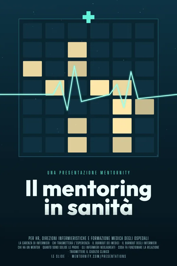 Locandina in stile film della presentazione Il mentoring in sanità