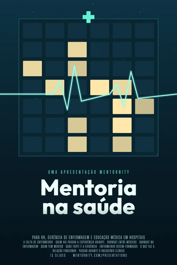 Pôster em estilo de cinema da apresentação Mentoria na saúde