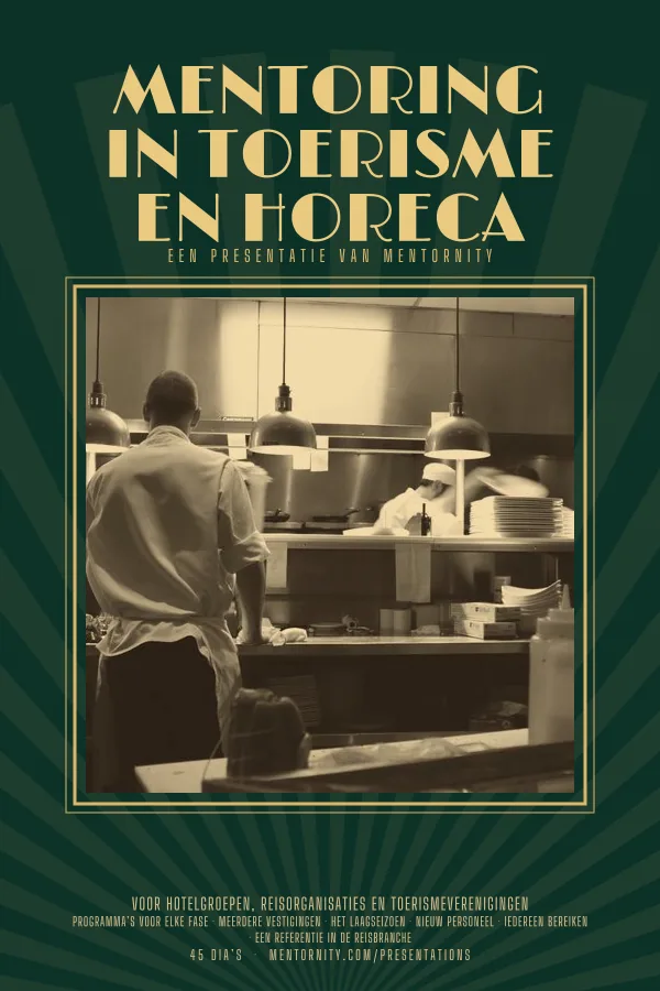 Filmposter voor de presentatie Mentoring in toerisme en horeca
