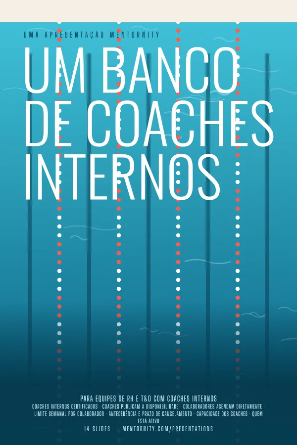 Pôster em estilo de cinema da apresentação Um banco de coaches internos