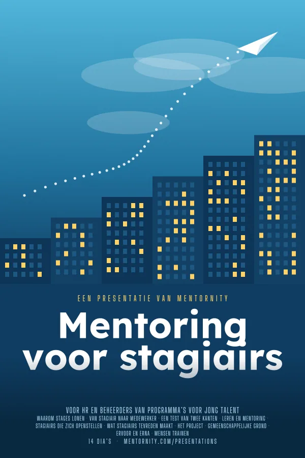 Filmposter voor de presentatie Mentoring voor stagiairs