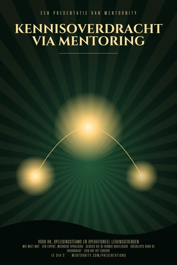 Filmposter voor de presentatie Kennisoverdracht via mentoring