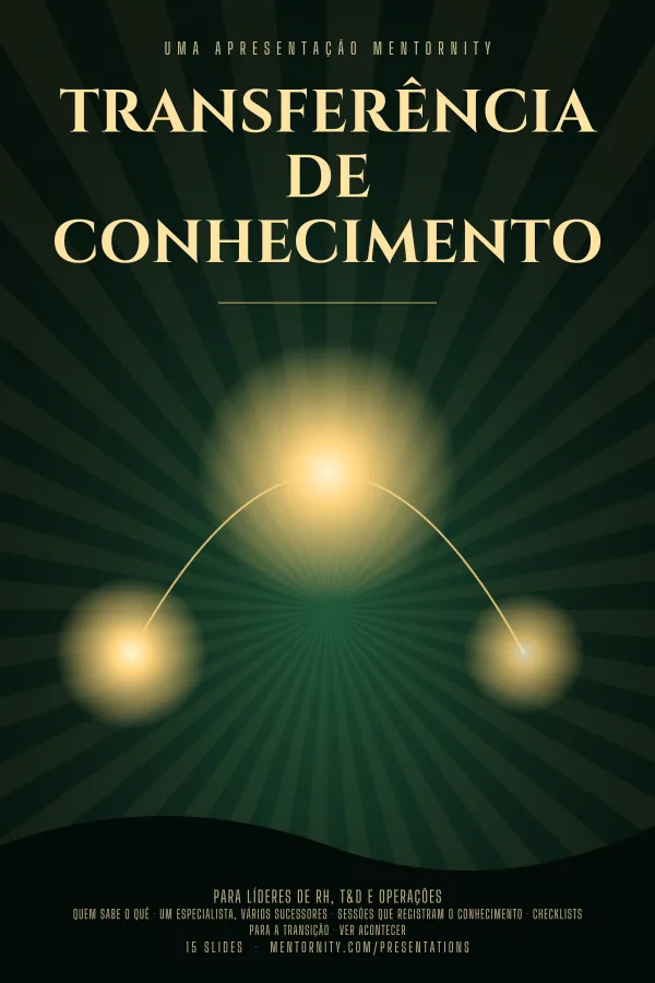 Pôster em estilo de cinema da apresentação Transferência de conhecimento