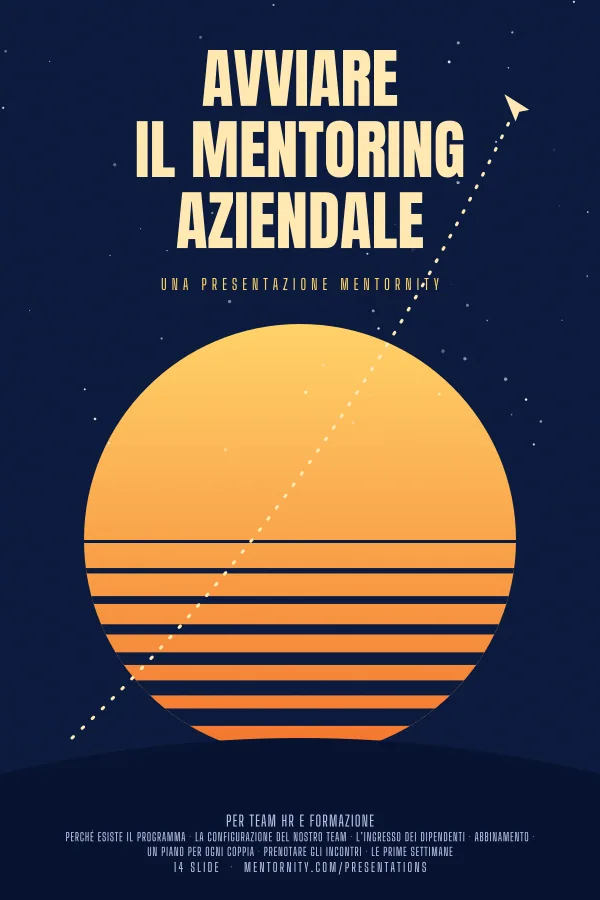 Locandina in stile film della presentazione Avviare il mentoring aziendale