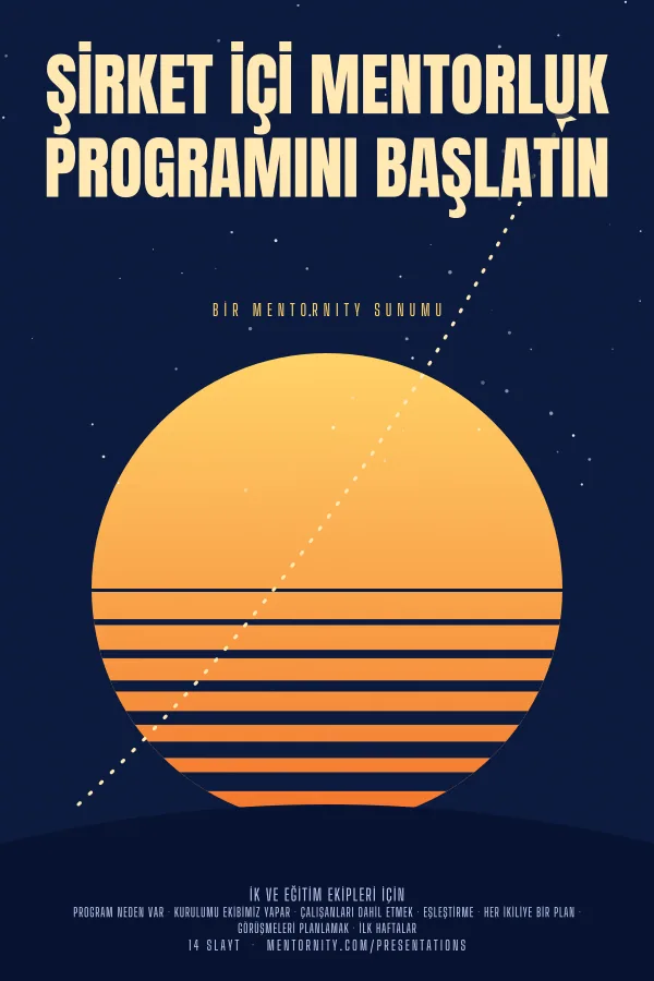 Şirket İçi Mentorluk Programını Başlatın sunumu için film afişi tarzında görsel