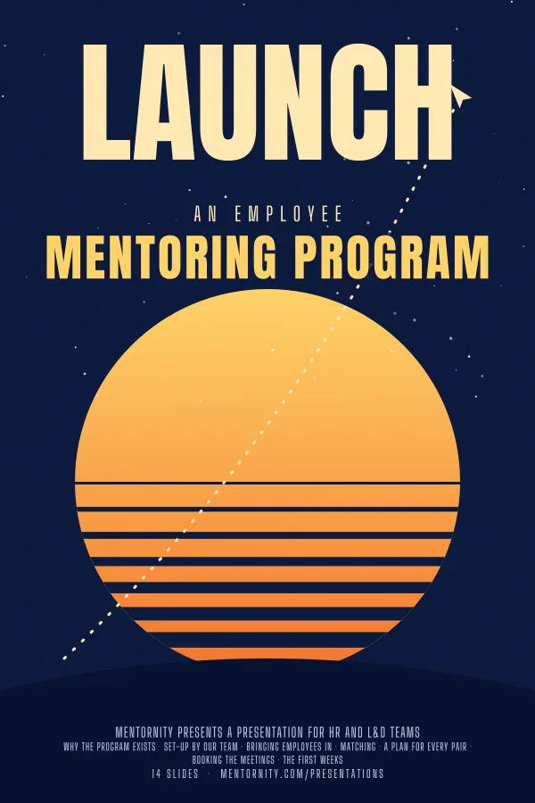 Locandina in stile film della presentazione Avviare il mentoring aziendale