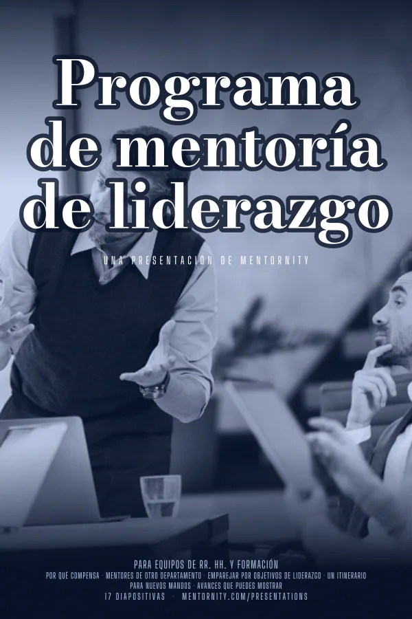 Póster de estilo cinematográfico de la presentación Programa de mentoría de liderazgo