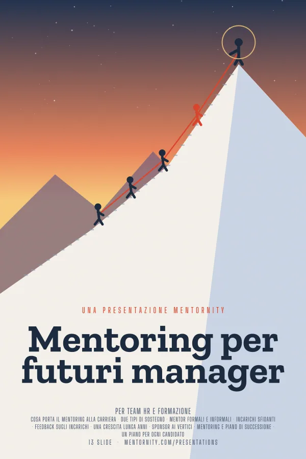 Locandina in stile film della presentazione Mentoring per futuri manager