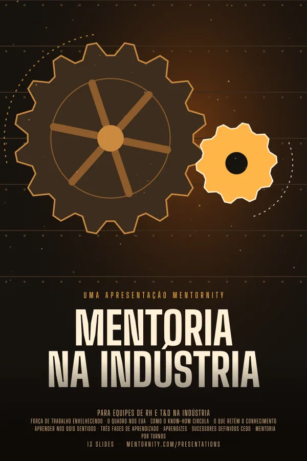 Pôster em estilo de cinema da apresentação Mentoria na indústria