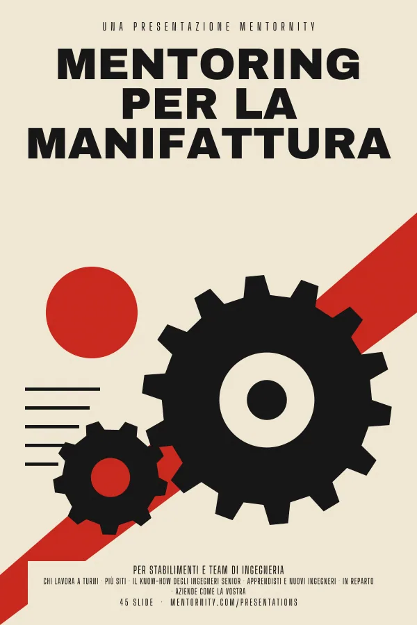 Locandina in stile film della presentazione Mentoring per la manifattura