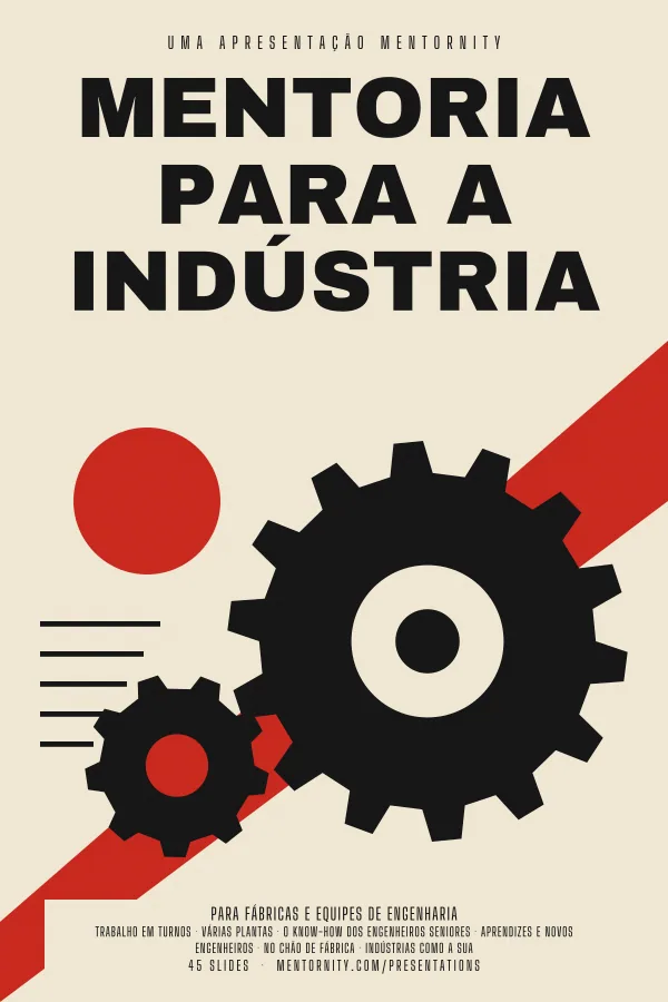 Pôster em estilo de cinema da apresentação Mentoria para a indústria